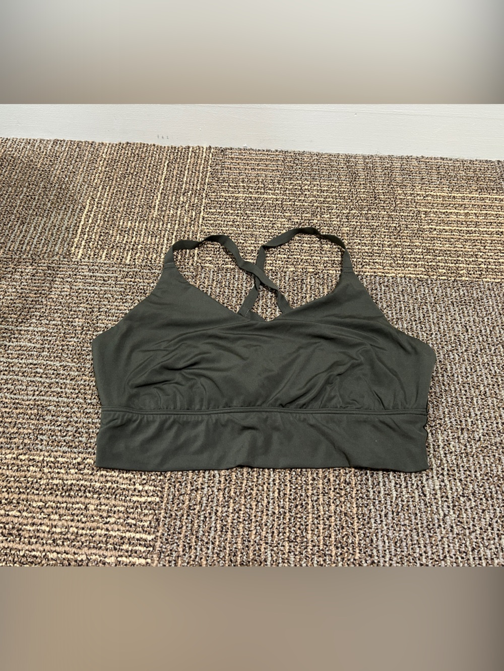 OFFLINE by Aerie Real Me Strappy Back Sports Bra - Olive Green